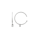 Boucles d'oreilles créoles en argent 925/000 rhodié et oxydes de zirconium sertis 4 griffes pendants. Carré Créoles Pendantes  Adolescent Adulte Femme Fille Indémodable 