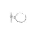 Boucles d'oreilles créoles en argent 925/000 rhodié surmontées d'un oxyde de zirconium blanc sertie 4 griffes. Créoles Strass  Adolescent Adulte Femme Fille Indémodable 