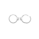 Boucles d'oreilles créoles en argent 925/000 rhodié surmontées d'un oxyde de zirconium blanc sertie 4 griffes. Créoles Strass  Adolescent Adulte Femme Fille Indémodable 