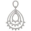 Pendentif en argent 925/000 rhodié et oxyde de zirconium. Goutte  Adulte Femme Indémodable 