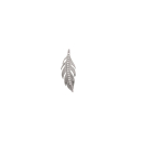 Pendentif feuille en argent 925/000 rhodié et oxyde de zirconium. Feuille  Adolescent Adulte Femme Fille Indémodable Nature 