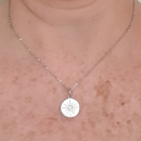 Pendentif étoile en argent 925/000 rhodié et oxyde de zirconium serti clos. Etoile Rond  Adolescent Adulte Femme Fille Indémodable Nature 