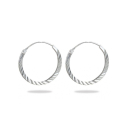 Boucles d'oreilles créoles en argent 925/000.<br/>Fil carré. Créoles Rond  Adolescent Adulte Femme Fille Indémodable 