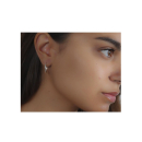 Boucles d'oreilles créoles en argent 925/000.<br/>Fil carré. Créoles Rond  Adolescent Adulte Femme Fille Indémodable 
