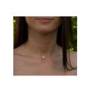 Collier en fil nylon et oxyde de zirconium.<br/>Fermoir en argent 925/000. Etoile  Adolescent Adulte Femme Fille Indémodable Nature Symboles 