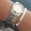 Bracelet jonc rigide en acier argenté et cristaux synthétiques. Jonc Rigide  Adolescent Adulte Femme Fille Indémodable 