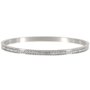 Bracelet jonc rigide en acier argenté et strass en cristaux synthétiques. Jonc Rigide Strass  Adolescent Adulte Femme Fille Indémodable 