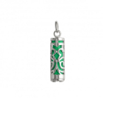Pendentif Tiki polynésien de la force en argent 925/000 rhodié avec un tube de jade. Polynésie Tiki  Adolescent Adulte Femme Fille Garçon Homme Indémodable Mixte Religion Symboles 