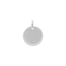 Pendentif de forme ronde au contour boules en argent 925/000 rhodié. Rond  Adolescent Adulte Femme Fille Indémodable 