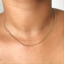 Chaîne maille gourmette en plaqué or 18 carats avec fermoir mousqueton rond.  Adolescent Adulte Femme Fille Indémodable 