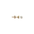 Boucles d'oreilles puces en plaqué or jaune 18 carats serties d'un oxyde de zirconium blanc. Puce Rond  Adulte Enfant Femme Fille Garçon Homme Indémodable Mixte 