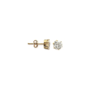 Boucles d'oreilles en plaqué-or et oxyde de zirconium. Puce Rond  Adulte Femme Homme Indémodable Mixte 