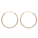 Boucles d'oreilles créoles en plaqué-or.<br/>Fil rond.<br/>Le prix indiqué est celui de la paire. Créoles Rond  Adulte Femme Indémodable 