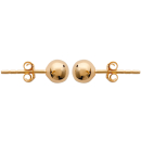 Boucles d'oreilles boules en plaqué or jaune 18 carats. Boule Rond  Adolescent Adulte Femme Fille Indémodable 
