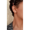 Boucles d'oreilles boules en plaqué or jaune 18 carats. Boule Rond  Adolescent Adulte Femme Fille Indémodable 