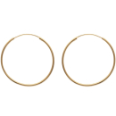 Paire de boucles d'oreilles créoles fil rond en plaqué or jaune 18 carats. Créoles Rond  Adulte Femme Indémodable 