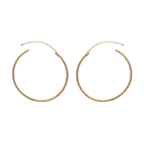 Paire de boucles d'oreilles créoles fil rond en plaqué or jaune 18 carats. Créoles Rond  Adulte Femme Indémodable 