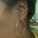 Paire de boucles d'oreilles créoles fil rond en plaqué or jaune 18 carats. Créoles Rond  Adulte Femme Indémodable 