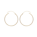 Boucles d'oreilles créoles en plaqué-or.<br/>Fil rond.<br/>Le prix indiqué est celui de la paire. Créoles Rond  Adulte Femme Indémodable 
