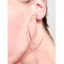 Boucles d'oreilles créoles en plaqué-or.<br/>Fil rond.<br/>Le prix indiqué est celui de la paire. Créoles Rond  Adulte Femme Indémodable 