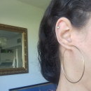 Boucles d'oreilles créoles en plaqué-or.<br/>Fil rond.<br/>Le prix indiqué est celui de la paire. Créoles Rond  Adulte Femme Indémodable 
