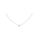 Collier en fil nylon, plaqué or 18 carats et oxyde de zirconium blanc serti griffé. Rond  Adolescent Adulte Femme Fille Indémodable 