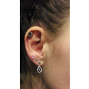 Boucles d'oreilles gouttes en argent 925/000 rhodié et oxyde de zirconium violet. Goutte  Adolescent Adulte Femme Fille Indémodable 