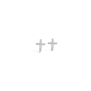 Boucles d'oreilles Croix en argent 925/000 rhodié et oxydes de zirconium. Croix  Adolescent Adulte Femme Fille Indémodable Religion Symboles 
