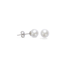 Boucles d'oreilles en argent 925/000 rhodié et perles synthétiques. Boule Perle  Adolescent Adulte Femme Fille Indémodable 