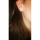 Boucles d'oreilles en argent 925/000 rhodié surmontées de perles synthétiques blanches. Boule Perle  Adolescent Adulte Femme Fille Indémodable 