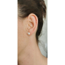 Boucles d'oreilles en argent 925/000 rhodié surmontées de perles synthétiques blanches. Boule Perle  Adolescent Adulte Femme Fille Indémodable 