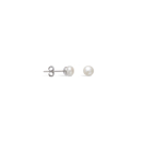Boucles d'oreilles en argent 925/000 rhodié et perles d'eau douce. Boule Perle  Adolescent Adulte Femme Fille Indémodable 