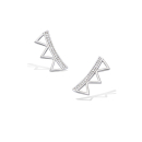 Boucles d'oreilles Triangles en argent 925/000 rhodié et oxyde de zirconium. Triangle  Adolescent Adulte Femme Fille Indémodable 
