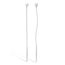 Boucles d'oreilles pendantes en argent 925/000 rhodié et perles synthétiques. Pendantes Perle  Adolescent Adulte Femme Fille Indémodable 