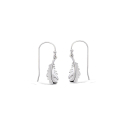 Boucles d'oreilles Plume en argent 925/000 rhodié. Pendantes Plume  Adolescent Adulte Femme Fille Indémodable 