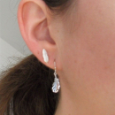 Boucles d'oreilles Plume en argent 925/000 rhodié. Pendantes Plume  Adolescent Adulte Femme Fille Indémodable 