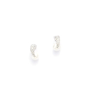 Boucles d'oreilles en argent 925/000 rhodié, oxyde de zirconium et verre. Boule Perle  Adulte Femme Indémodable Mariage 