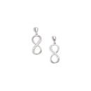 Boucles d'oreilles infini en argent 925/000 rhodié et oxyde de zirconium. Infini  Adolescent Adulte Femme Fille Indémodable Symboles 