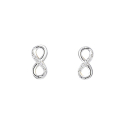 Boucles d'oreilles infini en argent 925/000 rhodié et oxyde de zirconium. Infini  Adolescent Adulte Femme Fille Indémodable Symboles 