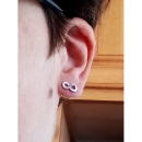 Boucles d'oreilles infini en argent 925/000 rhodié et oxyde de zirconium. Infini  Adolescent Adulte Femme Fille Indémodable Symboles 
