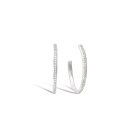Boucles d'oreilles créoles en argent 925/000 rhodié et oxydes de zirconium. Créoles  Adulte Femme Indémodable 