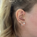 Boucles d'oreilles Croix en plaqué or et oxydes de zirconium. Croix Pendantes  Adolescent Adulte Femme Fille Indémodable Religion Symboles 