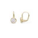 Boucles d'oreilles en plaqué or et oxyde de zirconium. Pendantes Rond  Adolescent Adulte Femme Fille Indémodable 