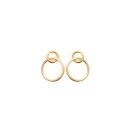 Boucles d'oreilles pendantes composées de deux cercles entrelacés en plaqué or jaune 18 carats. Cercle Pendantes Rond  Adolescent Adulte Femme Fille Indémodable 