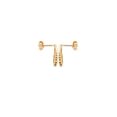 Boucles d'oreilles pendantes en forme de cercle avec des points ronds en plaqué or jaune 18 carats. Cercle Pendantes Rond  Adolescent Adulte Femme Fille Indémodable 