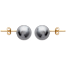 Boucles d'oreilles en plaqué-or et perles d'imitation. Boule Perle  Adulte Femme Indémodable 