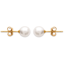 Boucles d'oreilles plaqué or et perles d'imitation nacrées. Boule Perle  Adulte Femme Indémodable 