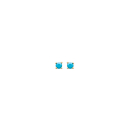 Boucles d'oreilles en plaqué or et pierres d'imitation turquoise. Carré Turquoise  Adolescent Adulte Femme Fille Indémodable 