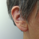 Boucles d'oreilles tiges en plaqué or jaune 18 carats avec fermoir tige/poussette.  Adolescent Adulte Femme Fille Indémodable 