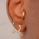 Boucles d'oreilles en plaqué or et oxyde de zirconium. Flèche Pendantes  Adulte Femme Indémodable 